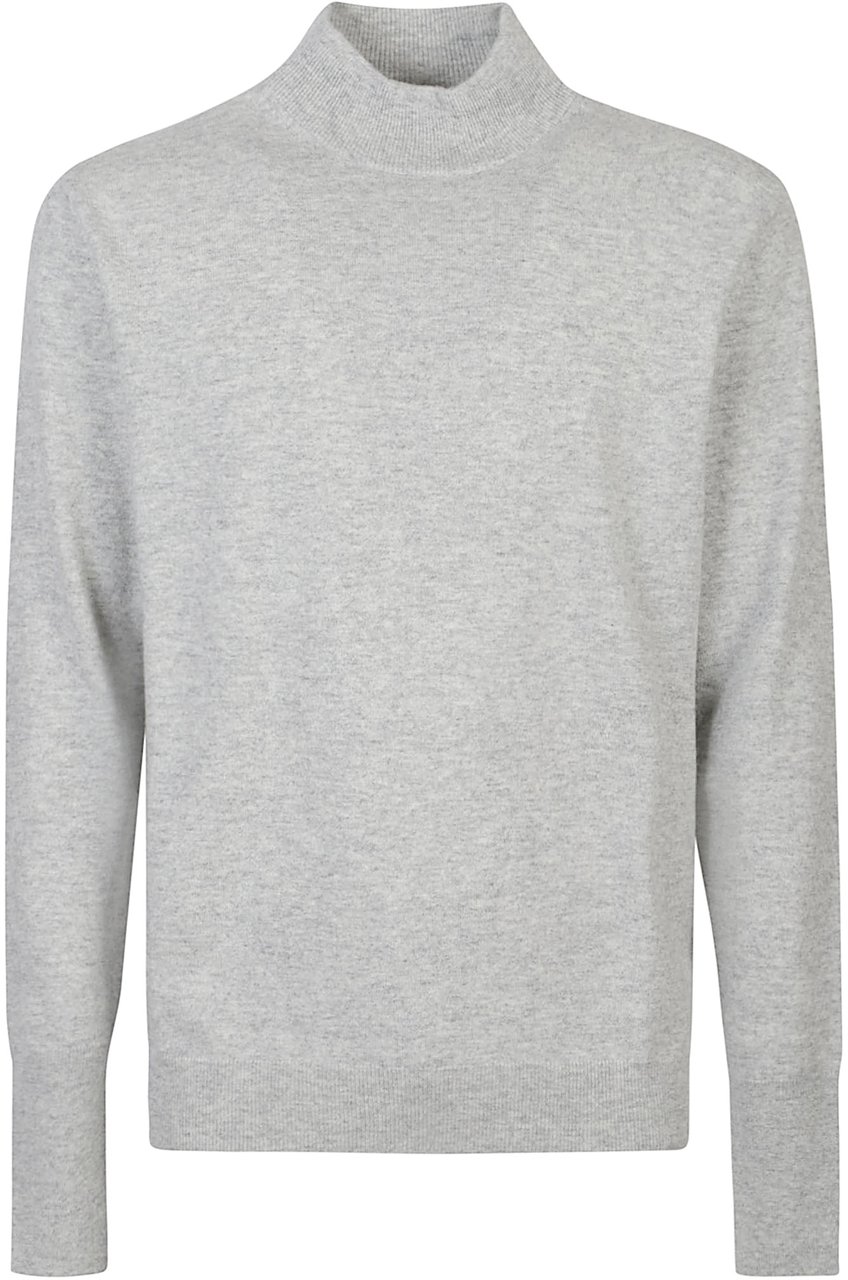 Ballantyne Plain Turtle Neck Sweater Grey Grijs
