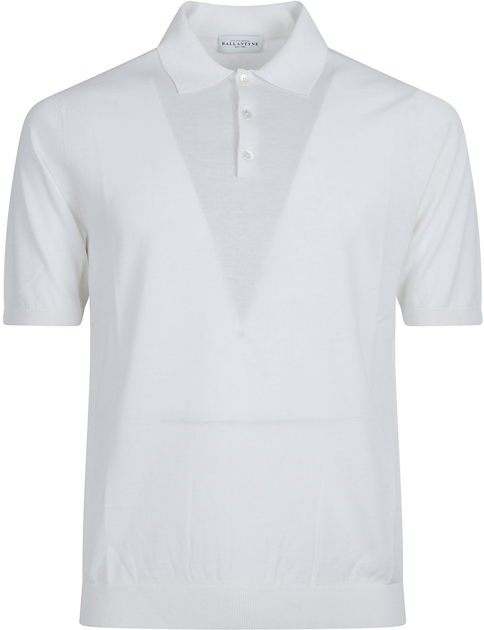 Ballantyne Short Sleeve Plain Polo Shirt White Wit