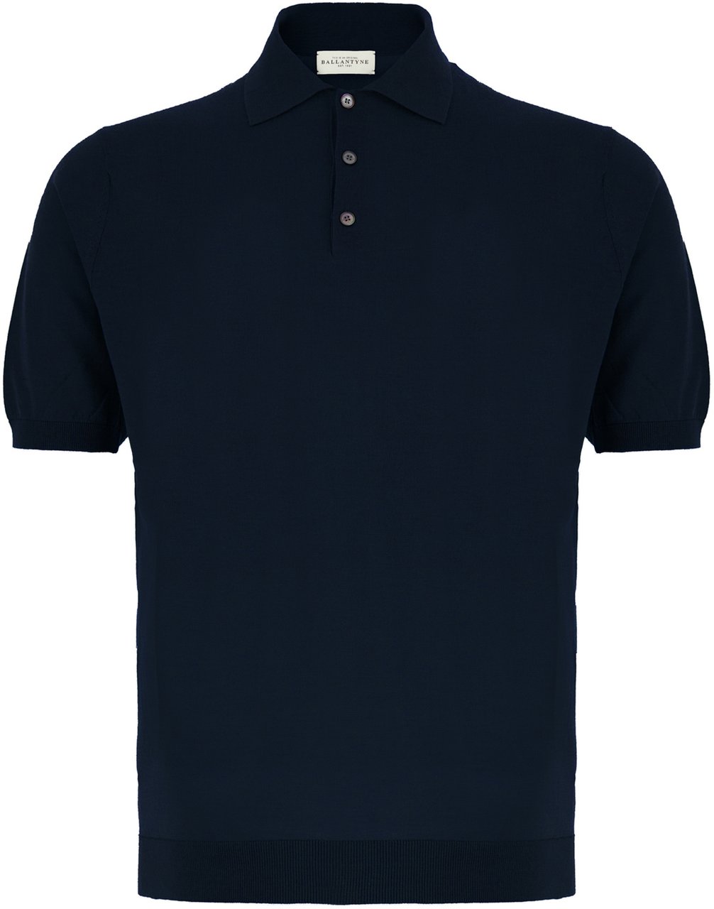 Ballantyne Ballantyne Midnight blue cotton polo shirt Blauw