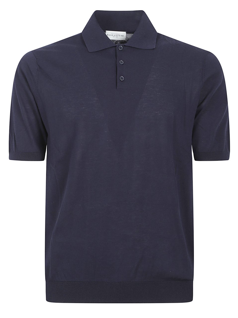 Ballantyne Smooth Cotton Polo Shirt with Traditional Collar Zwart