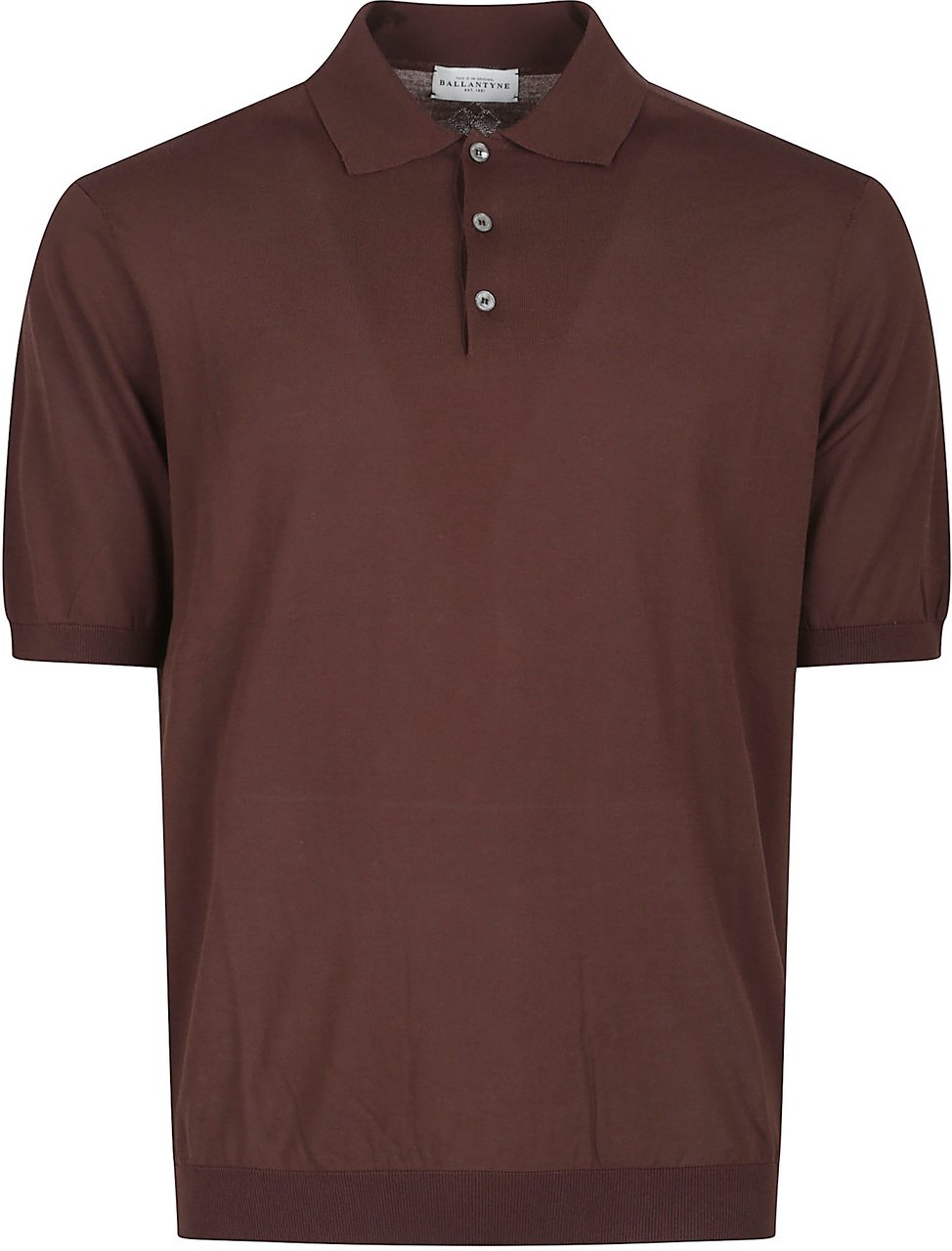 Ballantyne Plain Short Sleeve Polo Shirt Brown Bruin