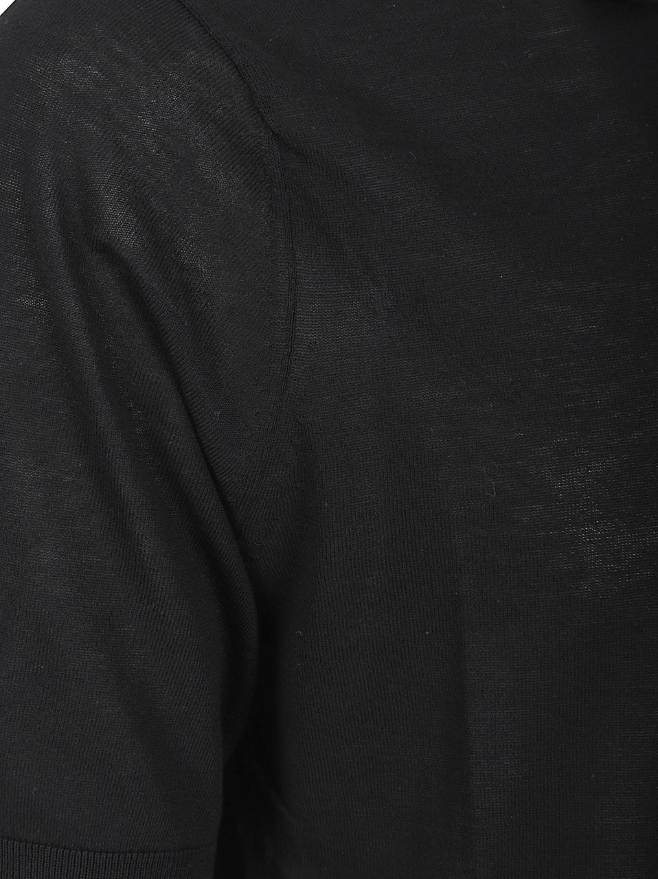 Ballantyne Short-Sleeve Polo Shirt with Buttoned Placket Zwart