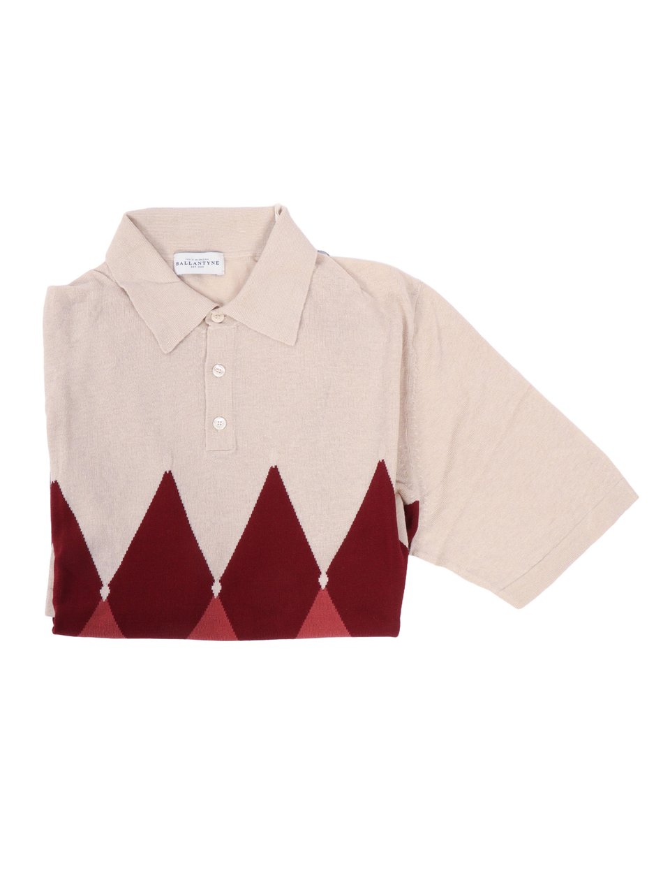 Ballantyne Geometric Pattern Classic Polo Shirt Grijs