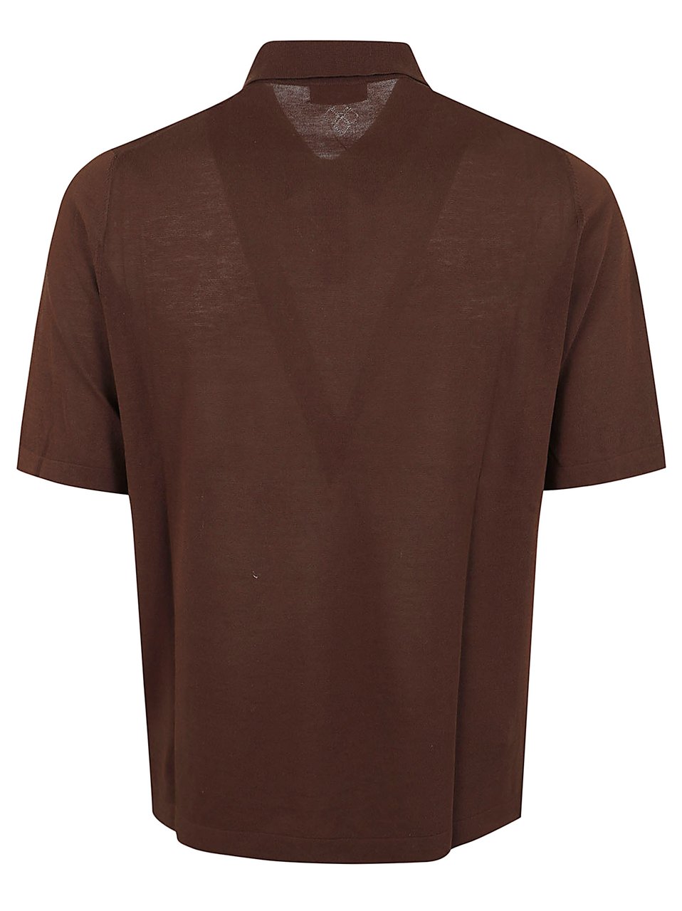 Ballantyne Chocolate Brown Polo Shirt with Ribbed Collar Bruin