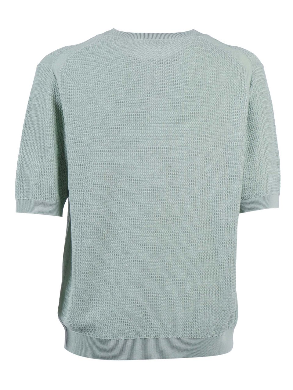 Ballantyne Textured Ribbed Short Sleeve Pullover Grijs