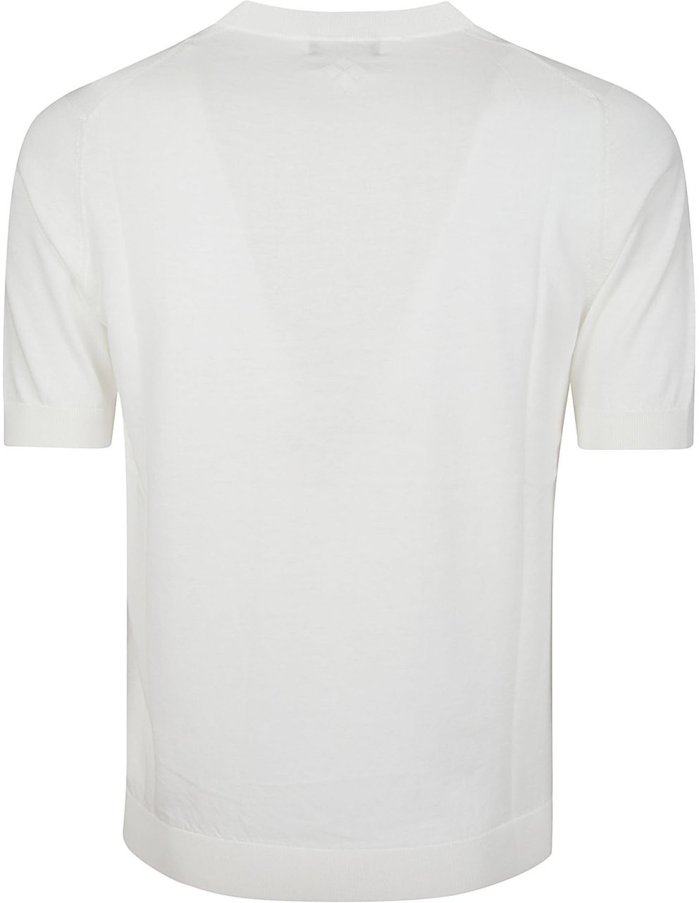 Ballantyne Short Sleeve Plain Sweater White Wit