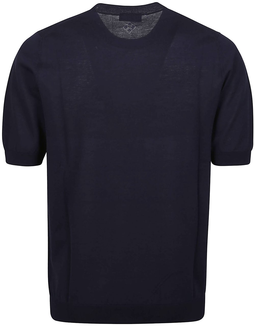 Ballantyne Short Sleeve Plain Sweater Blue Blauw