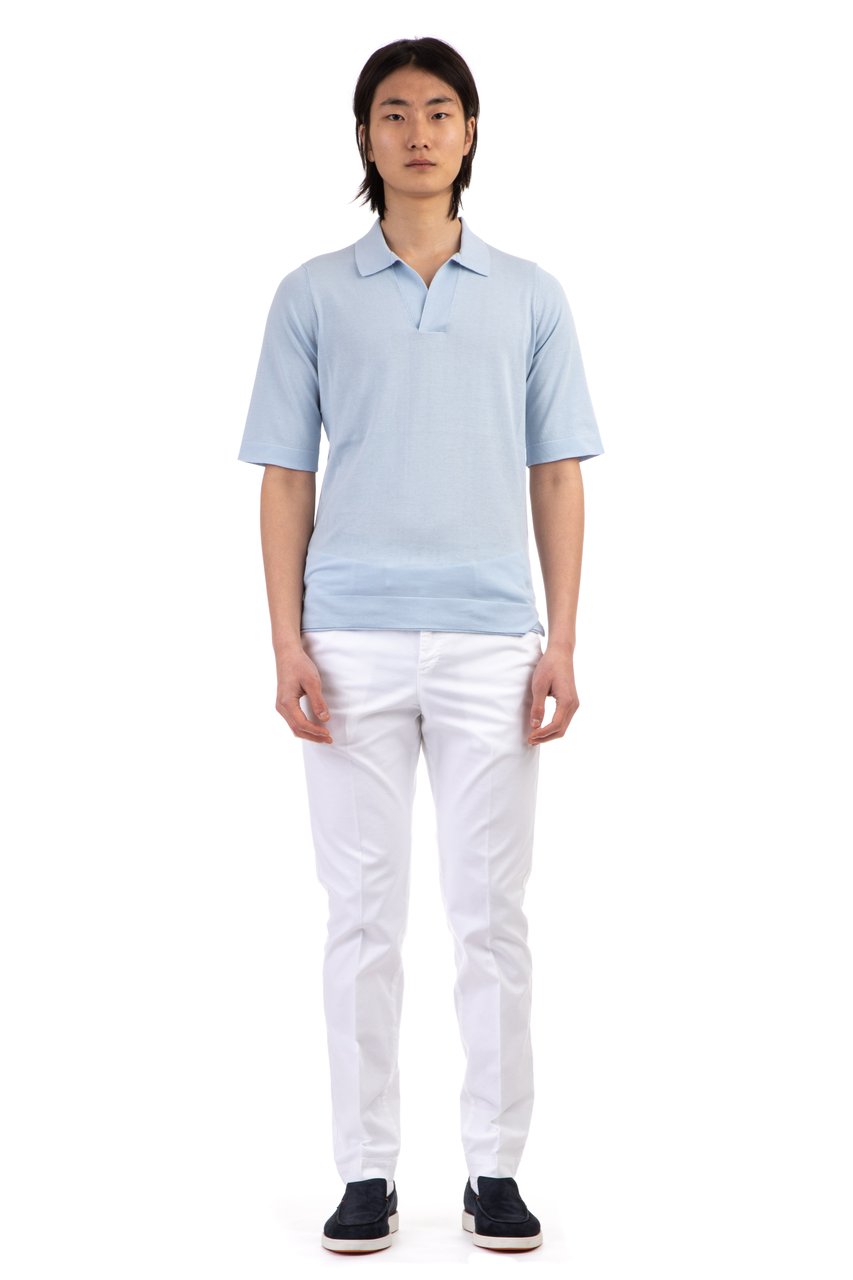 Ballantyne Superlight Cotton Open Collar Polo Wit