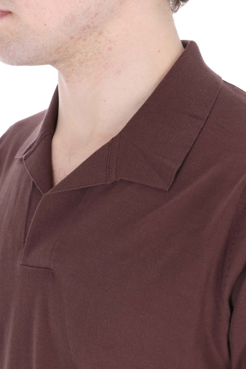 Ballantyne Fine Cotton Open Collar Polo Grijs