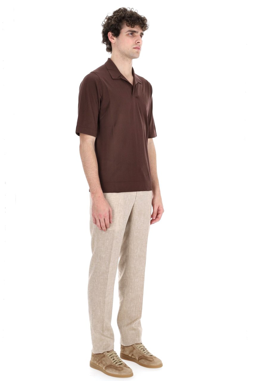 Ballantyne Fine Cotton Open Collar Polo Grijs