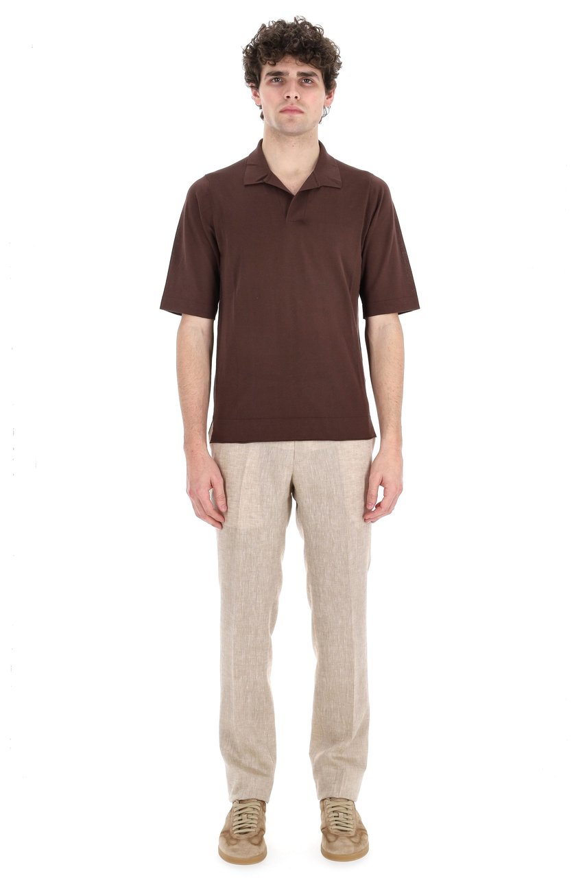 Ballantyne Fine Cotton Open Collar Polo Grijs