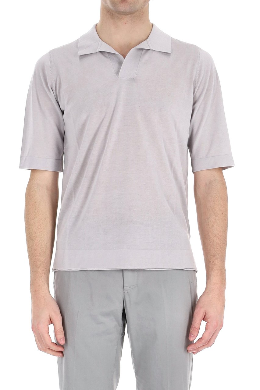 Ballantyne Fine Cotton Open Collar Polo Wit
