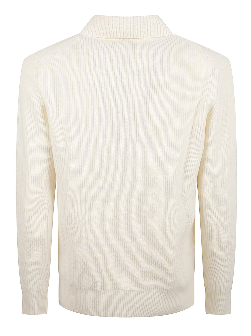 Ballantyne Ribbed Knit Sweater With Classic Collar Neutraal