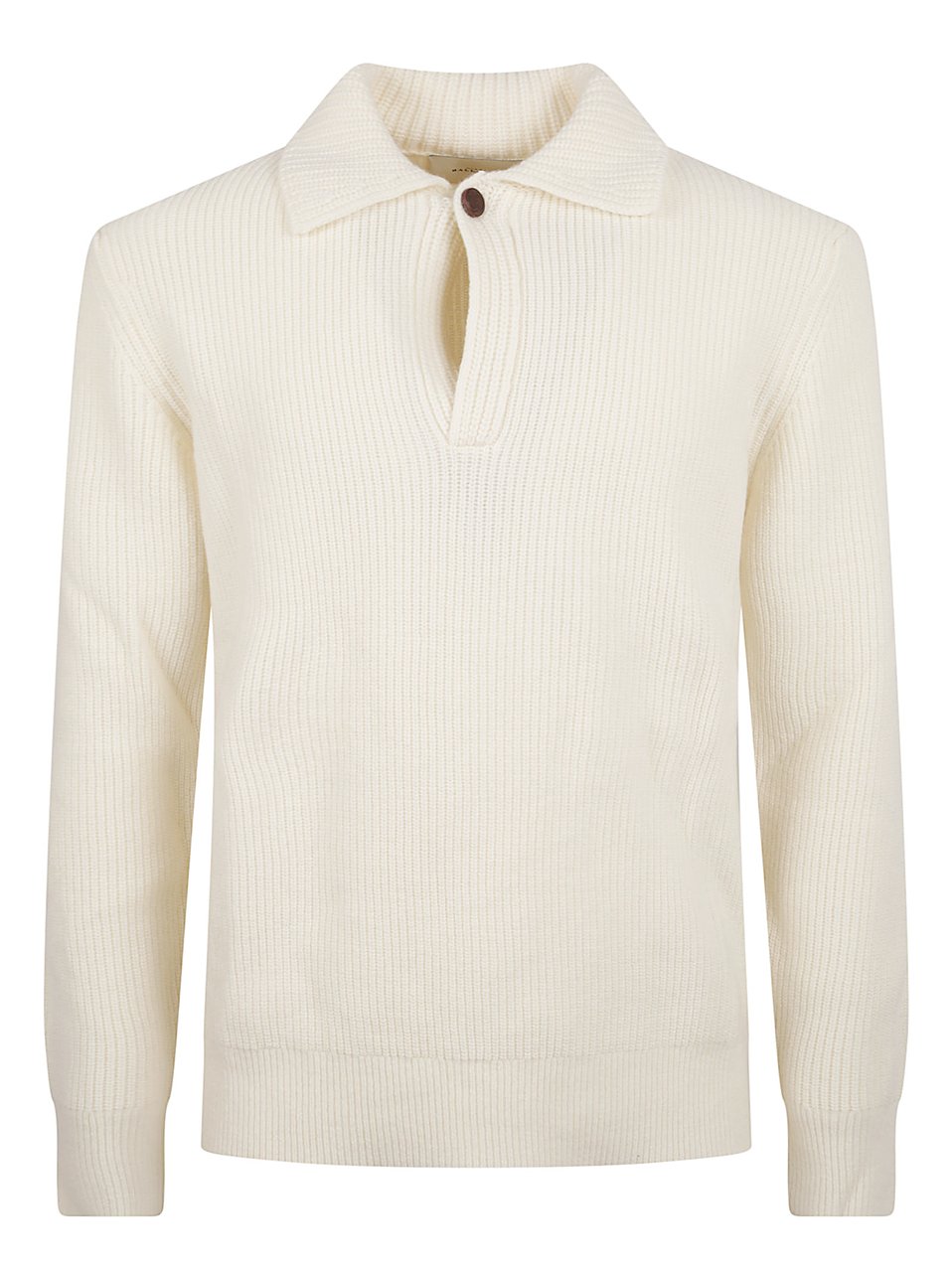 Ballantyne Ribbed Knit Sweater With Classic Collar Neutraal