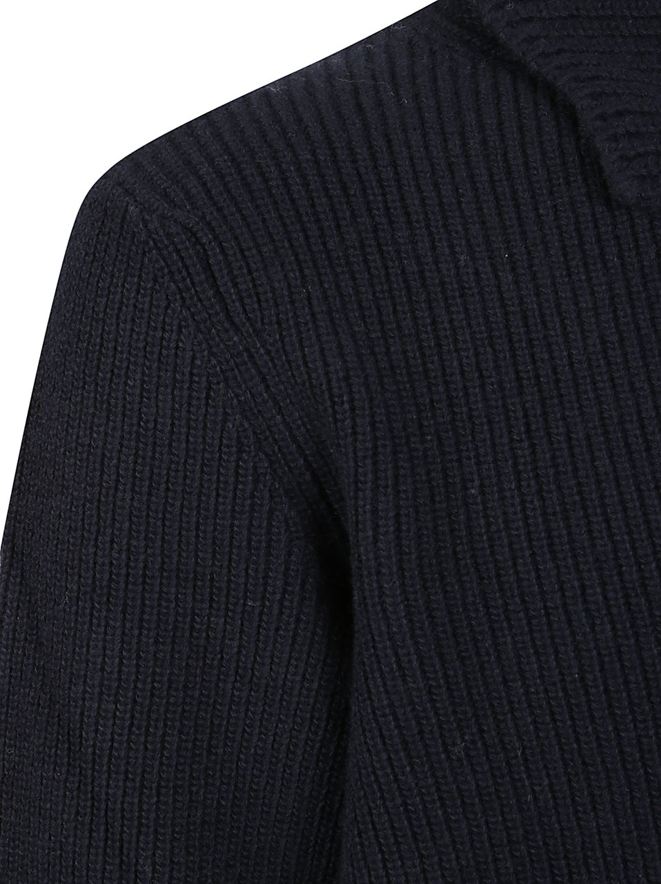 Ballantyne Ribbed Knit Sweater With Deep V-Neck Zwart
