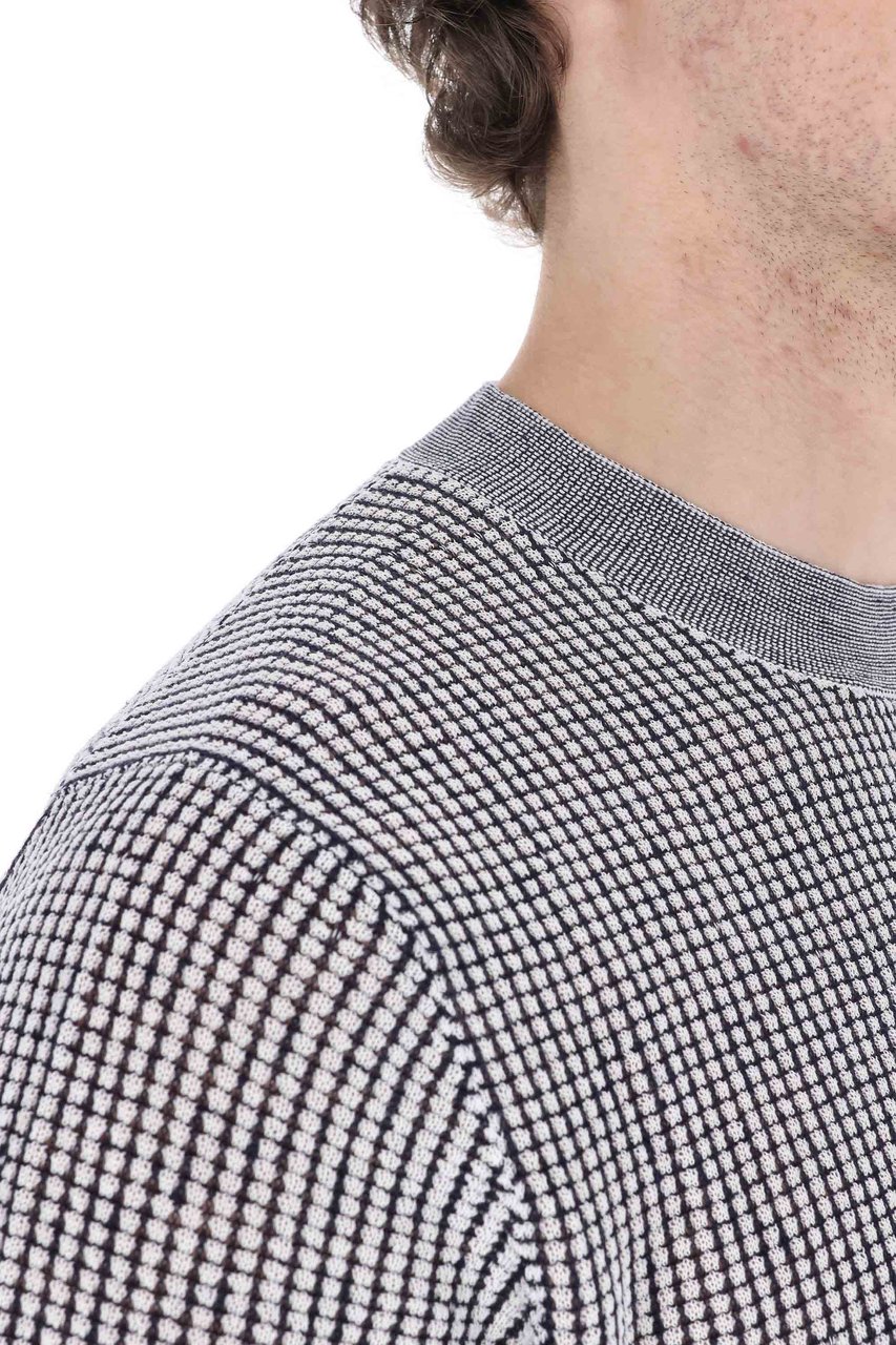 Ballantyne Jacquard Cotton-Linen T-Shirt Grijs