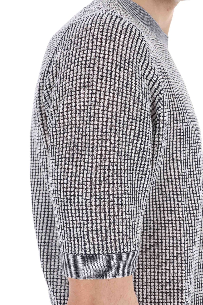 Ballantyne Jacquard Cotton-Linen T-Shirt Grijs