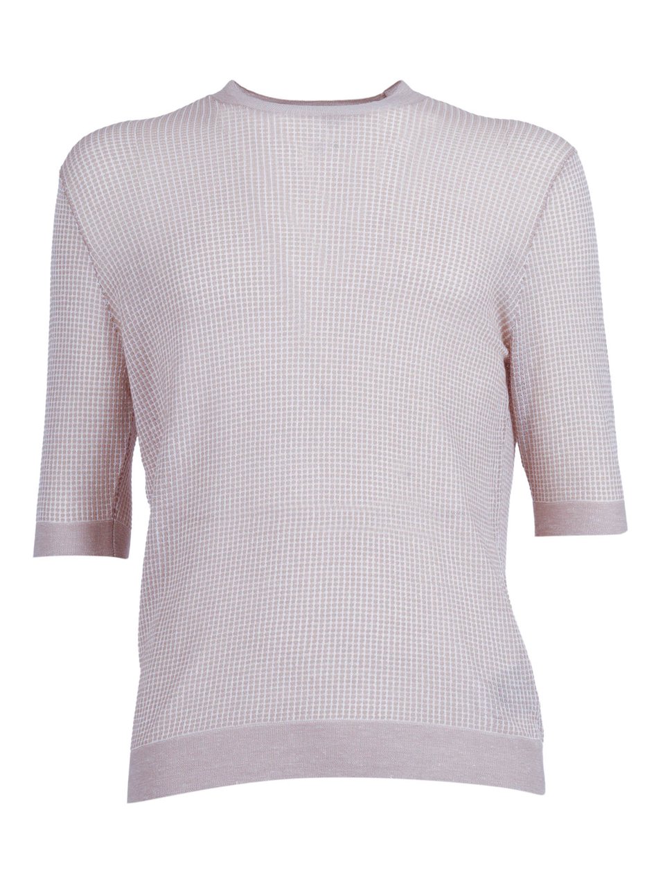 Ballantyne Textured Relaxed Short Sleeve Pullover Neutraal