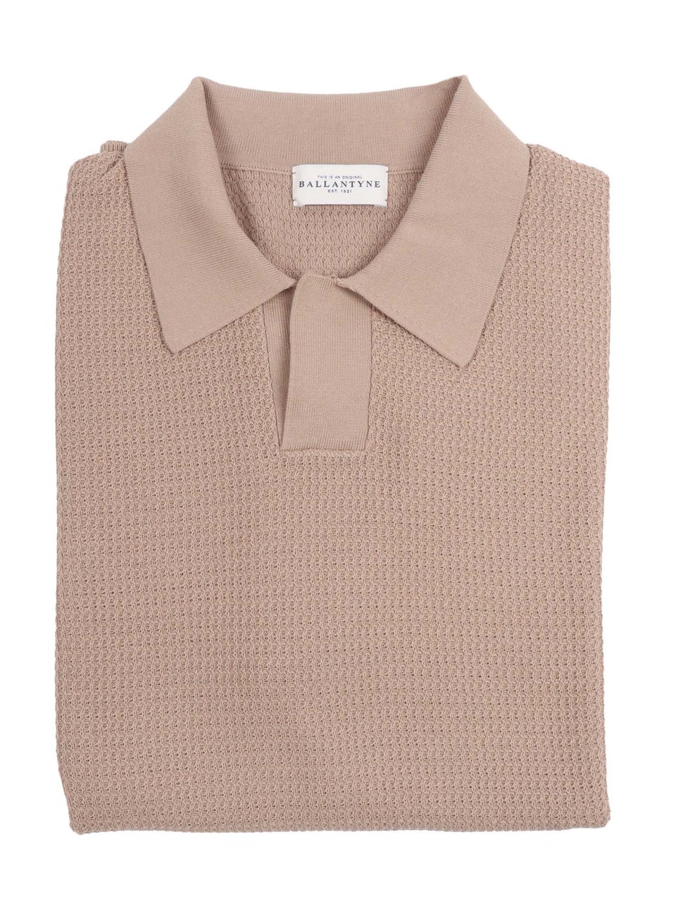 Ballantyne Textured Classic Collar Polo Shirt Roze
