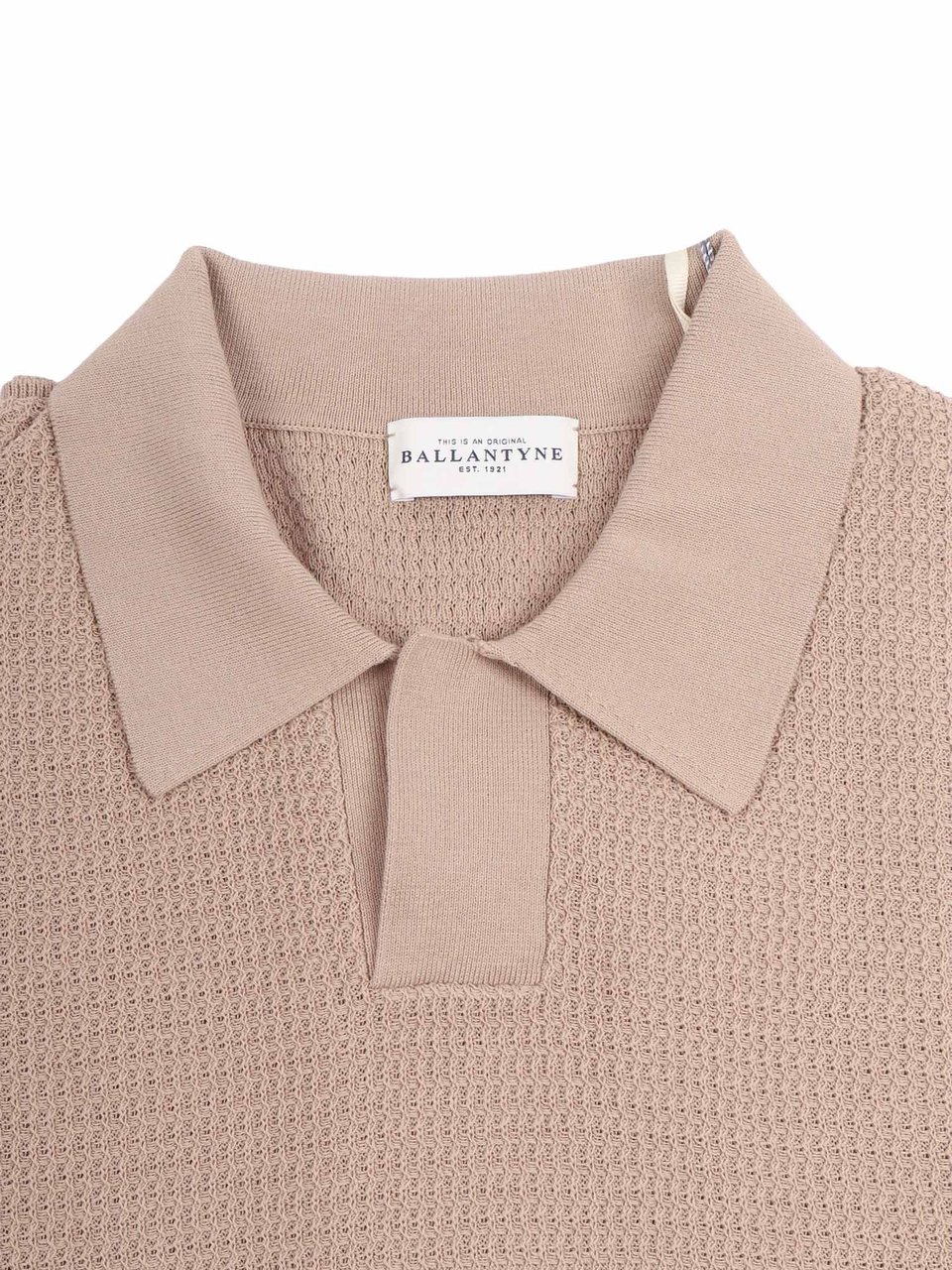 Ballantyne Textured Classic Collar Polo Shirt Roze