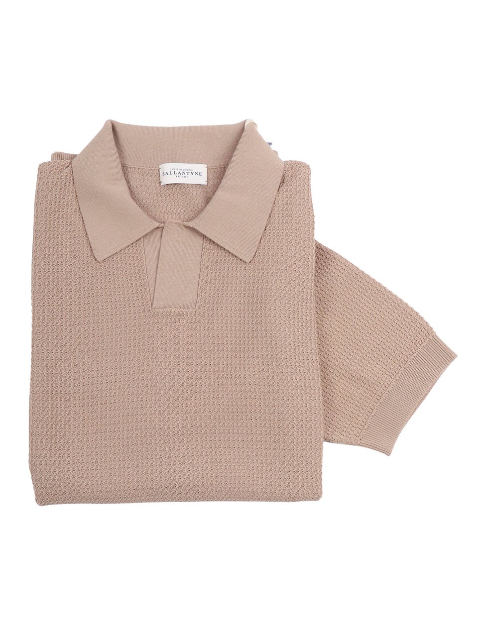 Ballantyne Textured Classic Collar Polo Shirt Roze