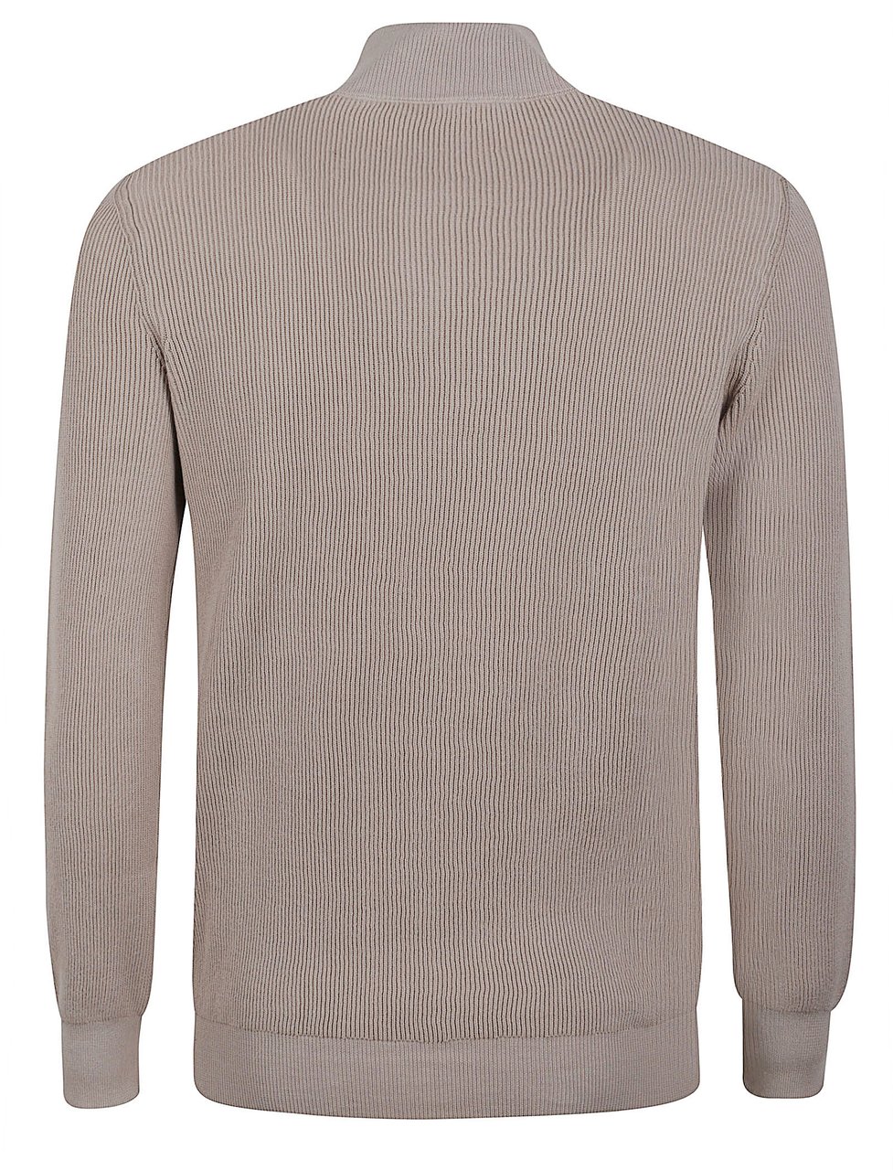 Ballantyne Ribbed Knit Sweater with High Collar Grijs