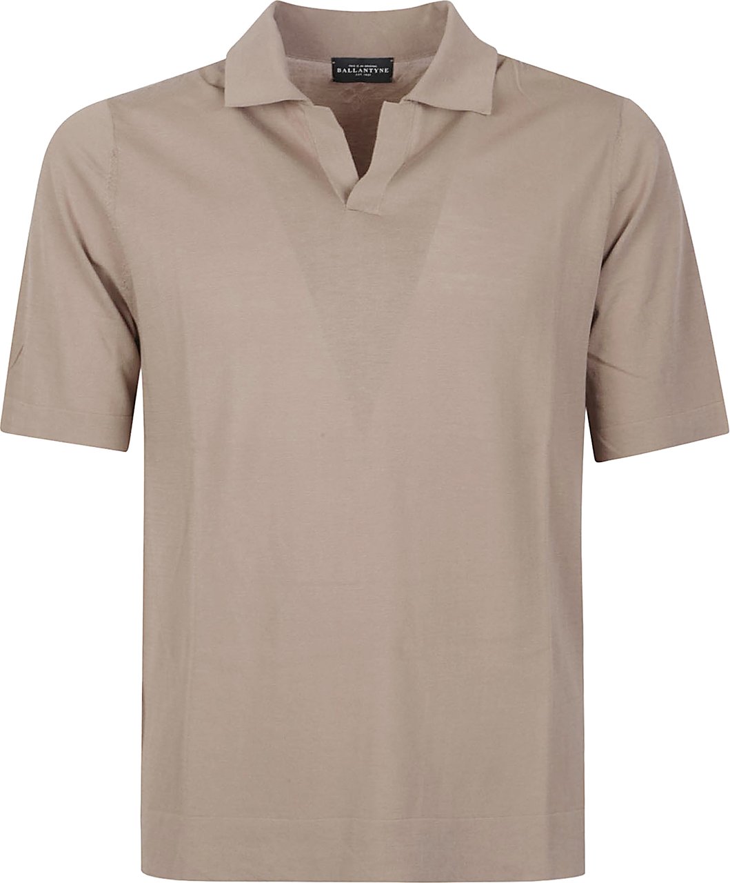 Ballantyne Short Sleeve Plain Polo Shirt Brown Bruin