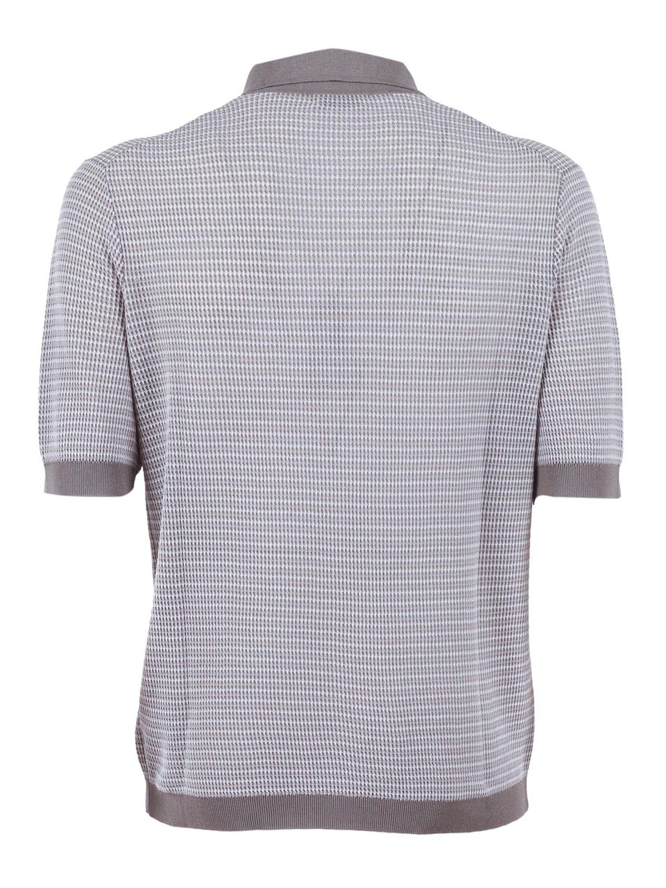 Ballantyne Textured Knit Polo with Contrasting Trim and Two-Button Closure Neutraal