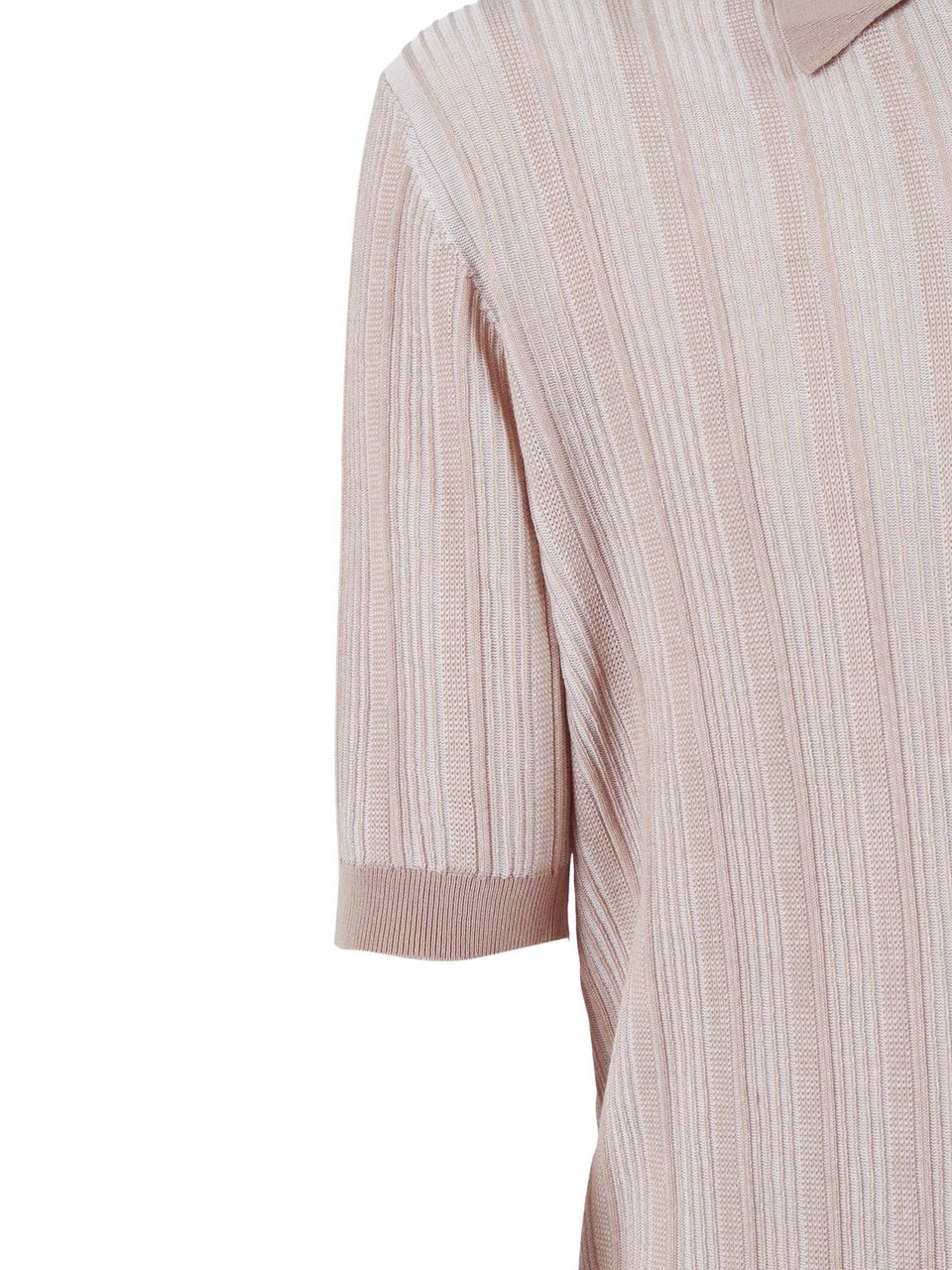 Ballantyne Ribbed Classic Collar Polo Shirt Roze