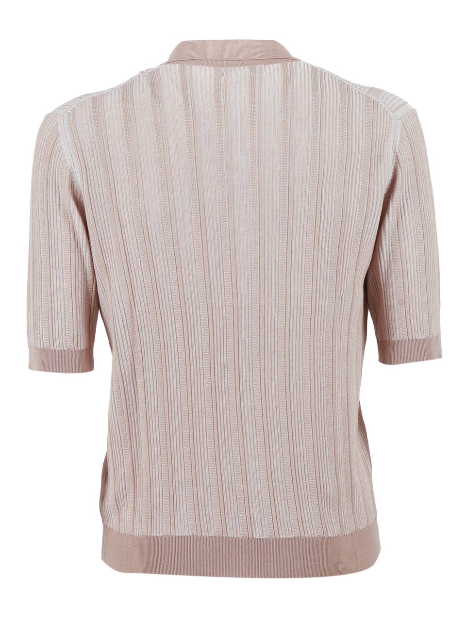 Ballantyne Ribbed Classic Collar Polo Shirt Roze