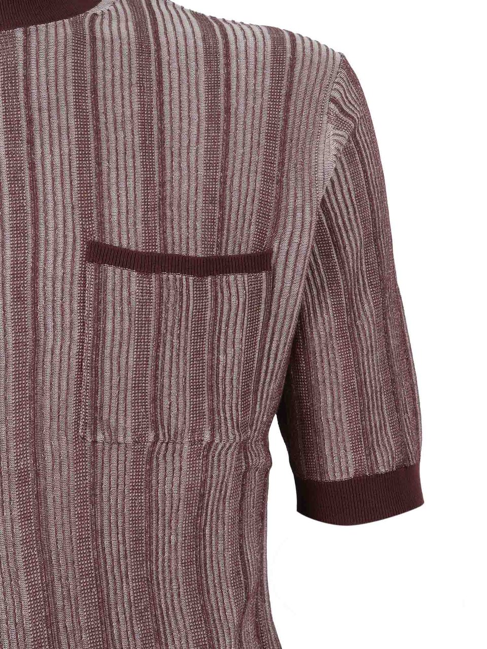 Ballantyne Vertical Stripe Ribbed Top Roze