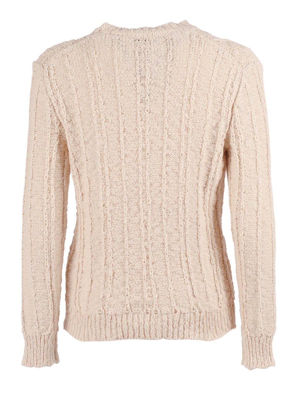 Ballantyne Textured Cable Knit Sweater Neutraal
