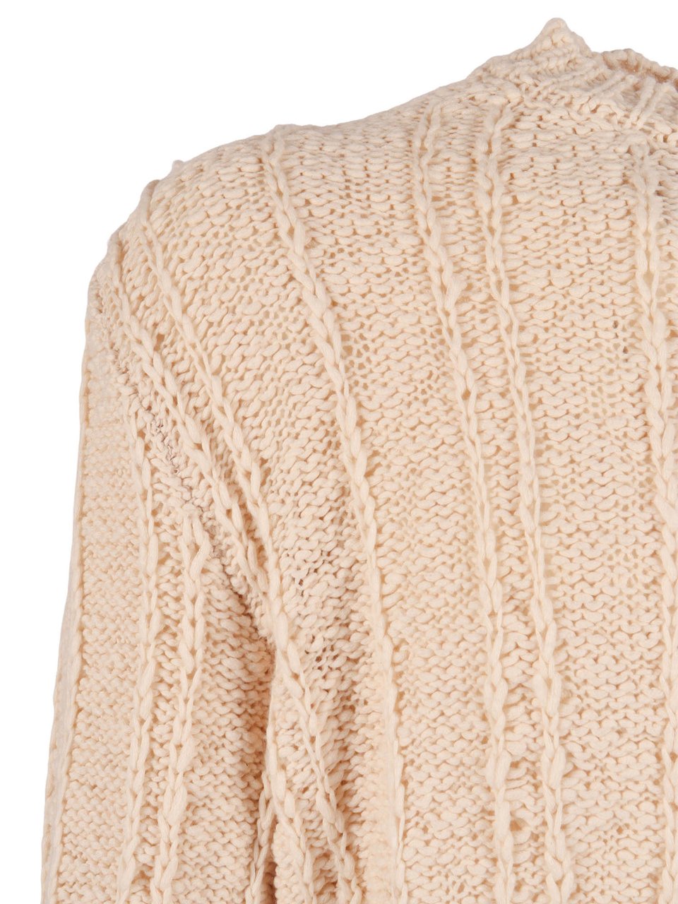Ballantyne Textured Cable Knit Sweater Neutraal