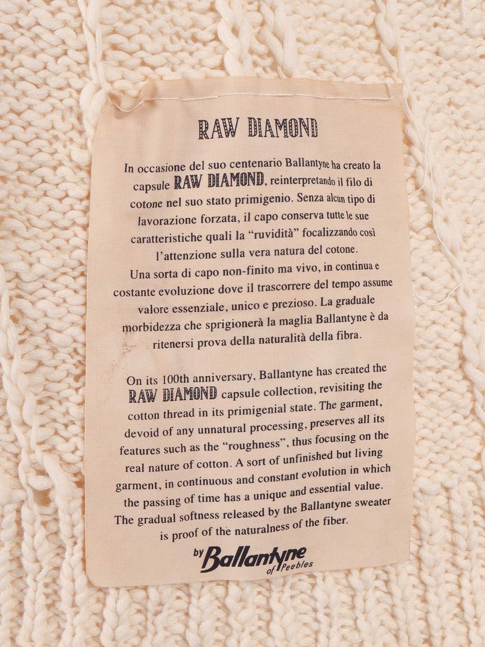 Ballantyne Textured Cable Knit Sweater Neutraal