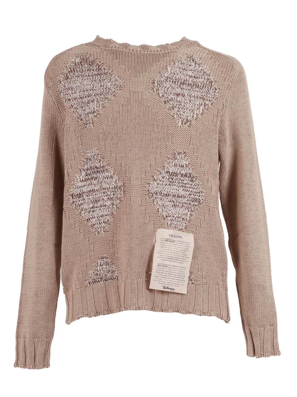 Ballantyne Diamond Pattern Textured Sweater Roze