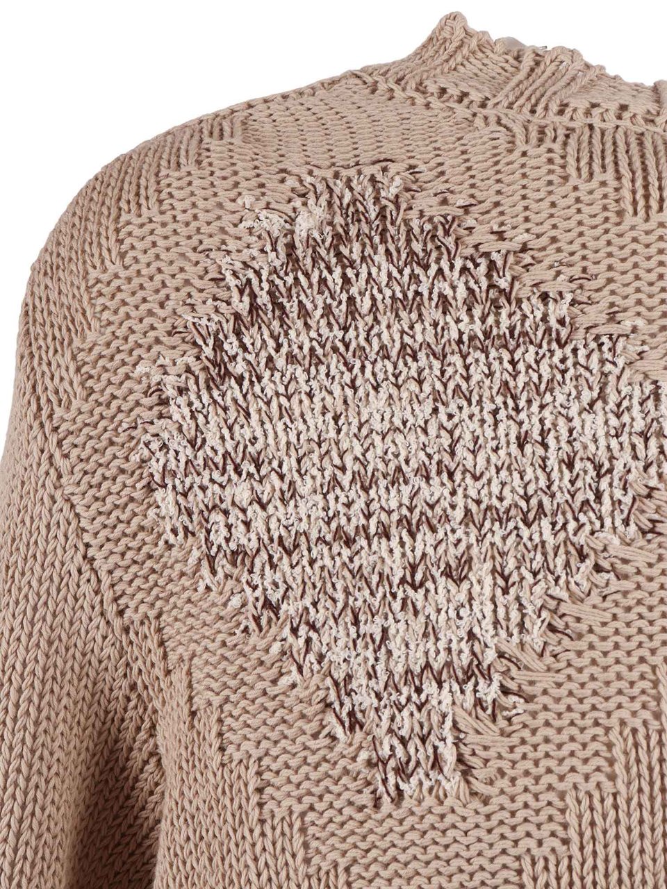 Ballantyne Diamond Pattern Textured Sweater Roze