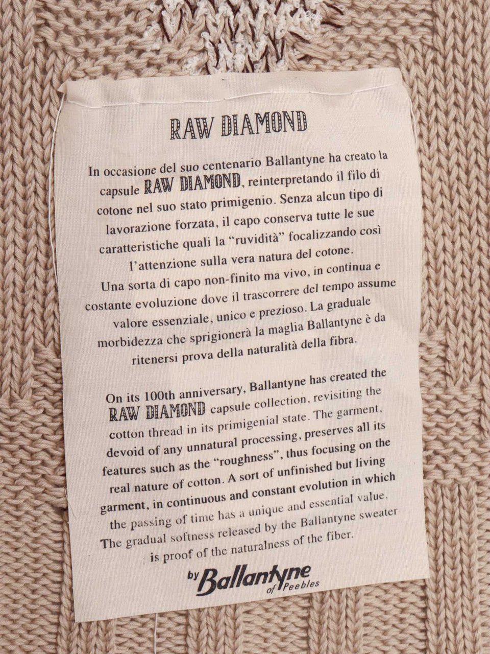 Ballantyne Diamond Pattern Textured Sweater Roze
