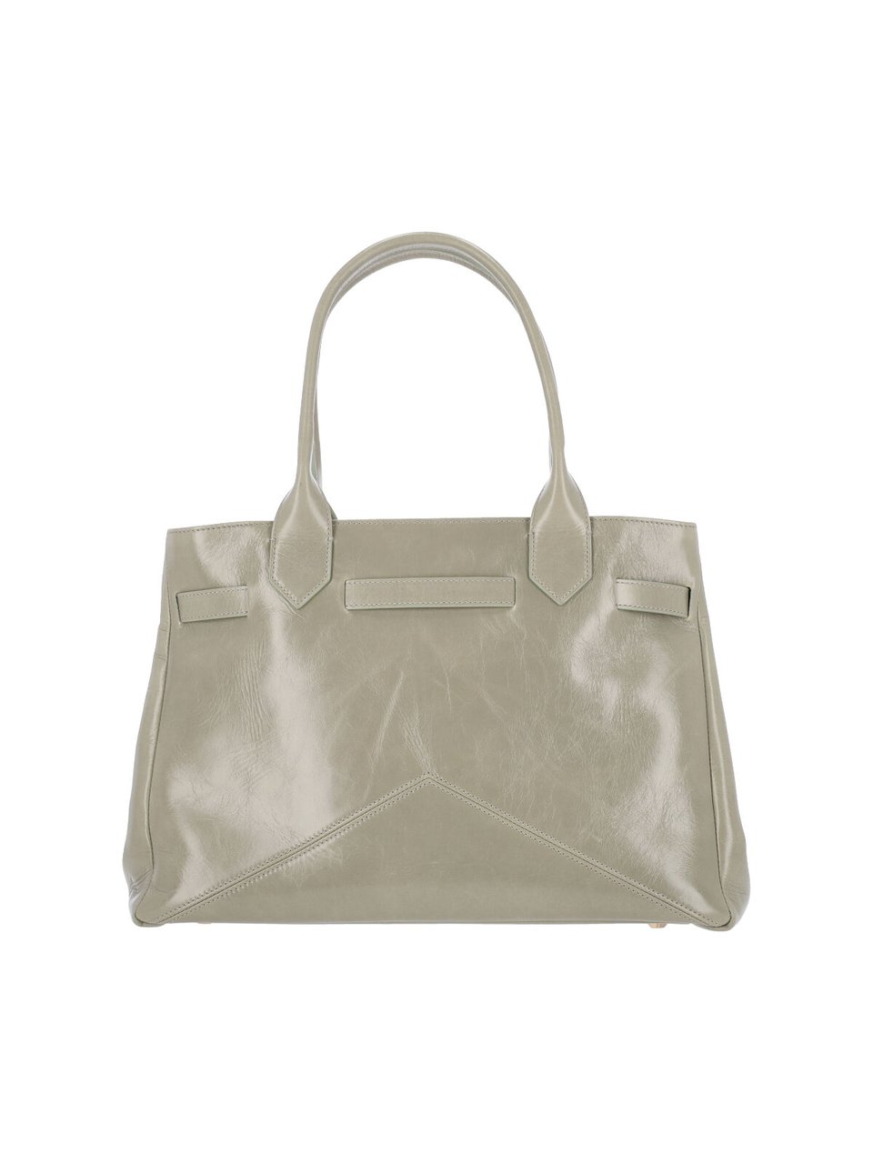 Ballantyne Sophisticated Grey Calfskin Tote With Adjustable Buckle Detail Neutraal