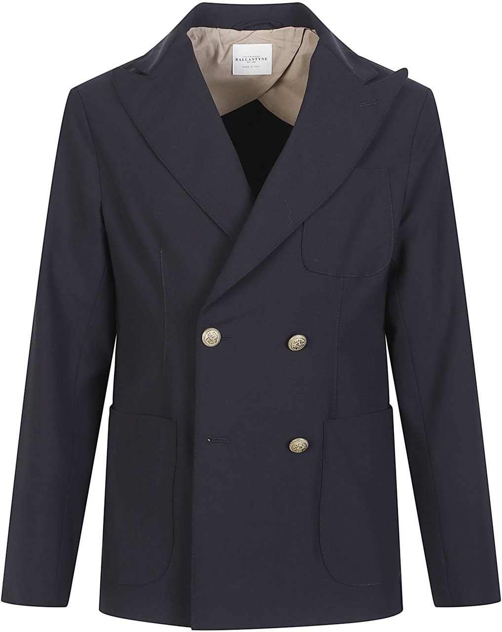 Ballantyne Double Breasted Jacket Blue Blauw
