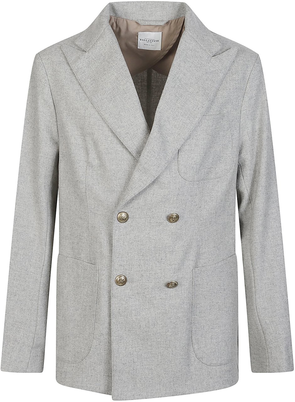 Ballantyne Double Breasted Jacket Grey Grijs