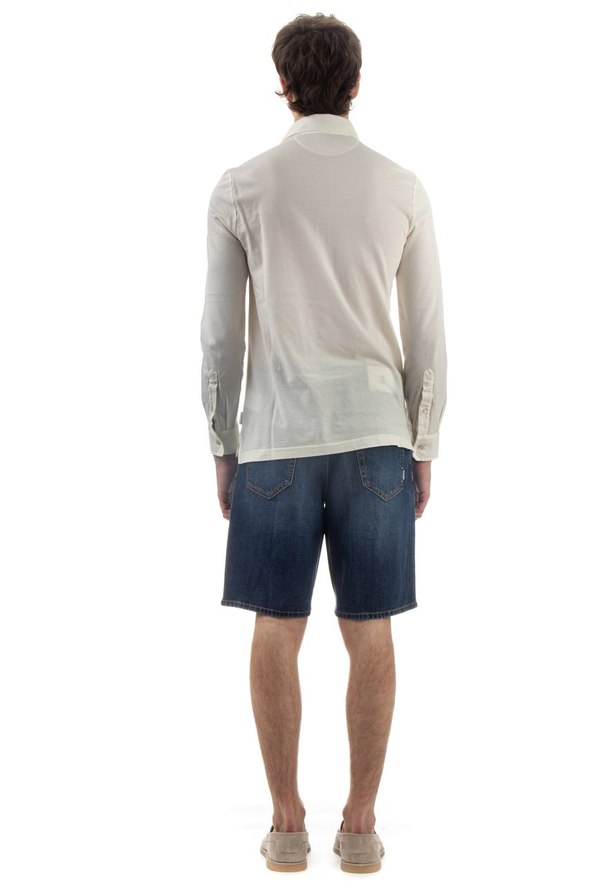 Ballantyne Cotton Piquet Long Sleeve Polo Wit