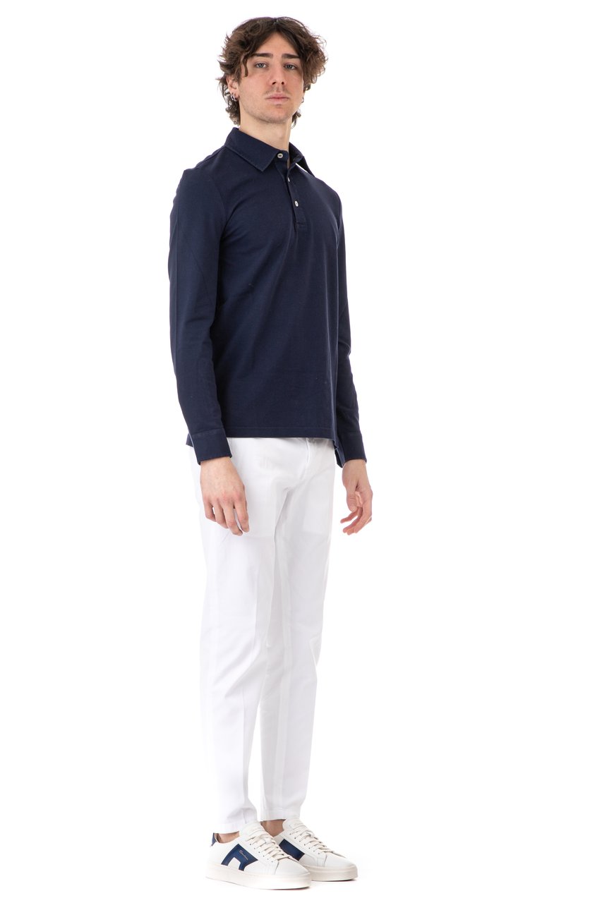 Ballantyne Long Sleeve Cotton Piquet Polo Zwart
