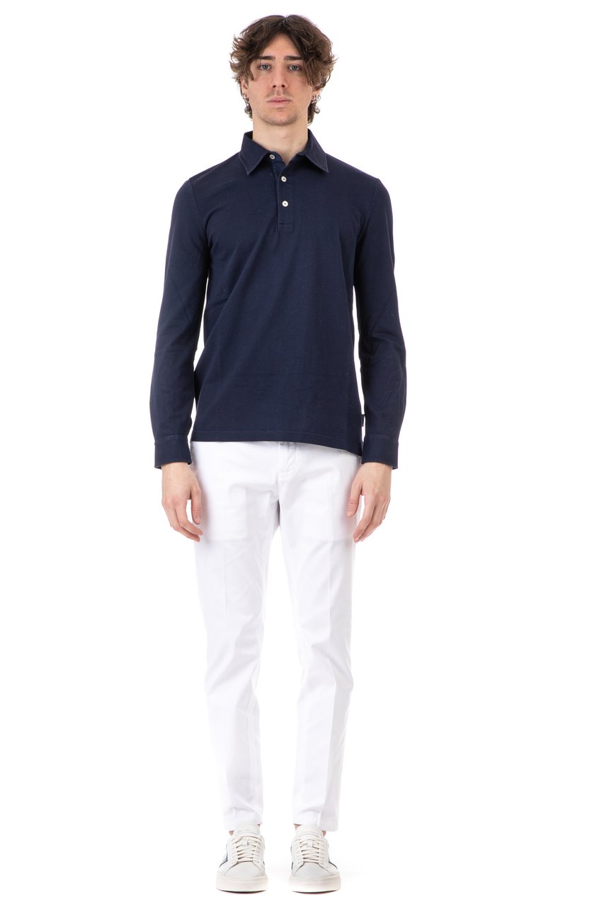 Ballantyne Long Sleeve Cotton Piquet Polo Zwart