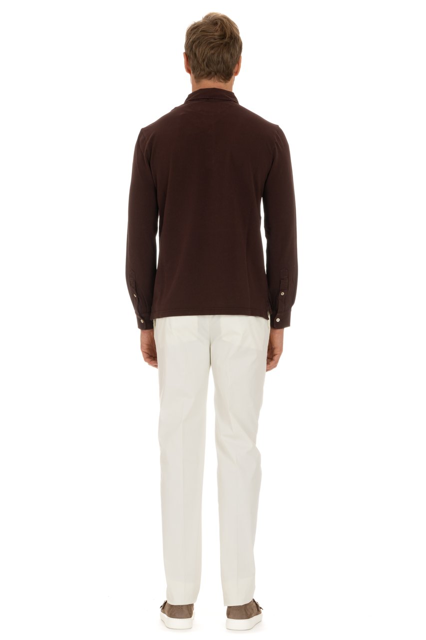 Ballantyne Cotton Piquet Long Sleeve Polo Zwart