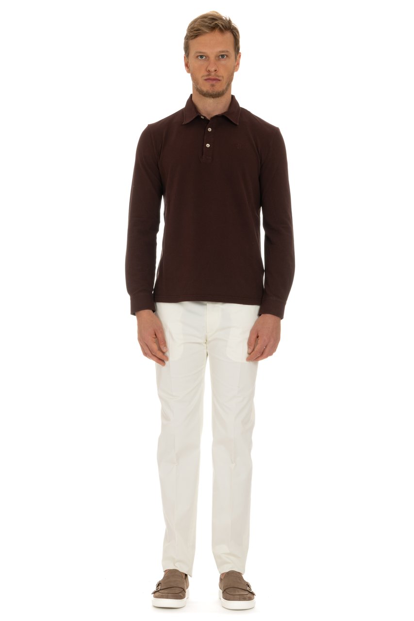 Ballantyne Cotton Piquet Long Sleeve Polo Zwart