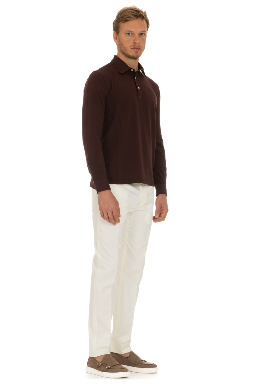 Ballantyne Cotton Piquet Long Sleeve Polo Zwart