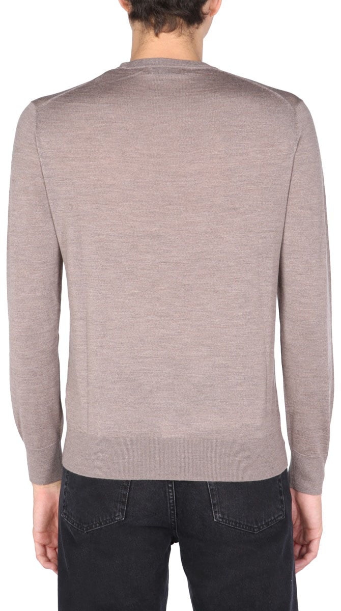 Ballantyne Fitted Crew Neck Sweater Roze