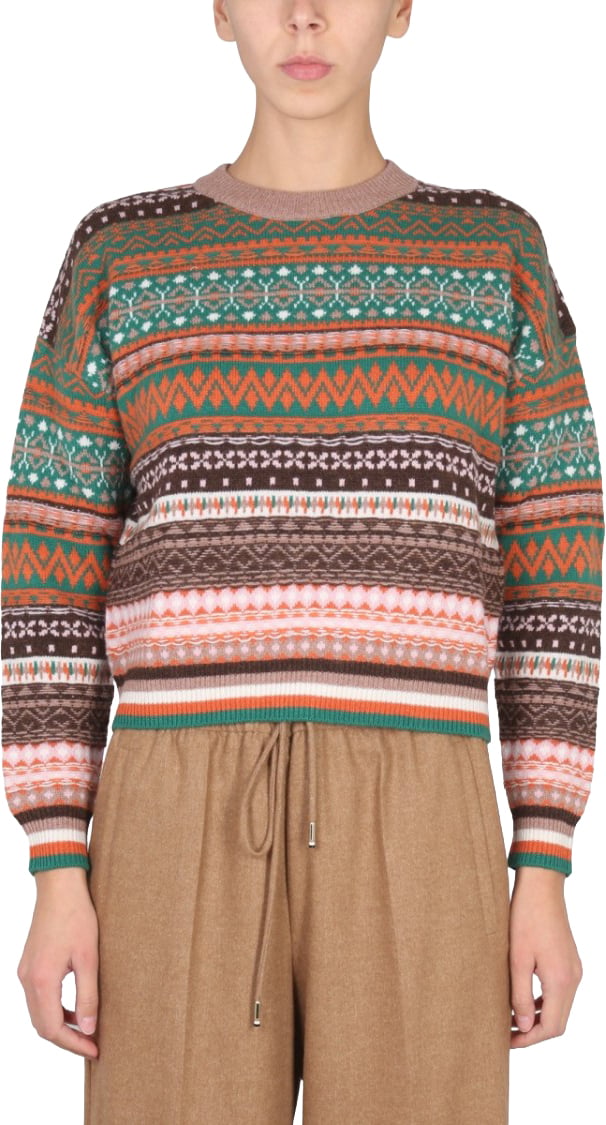 Ballantyne Multicolor Crewneck Sweater Neutraal