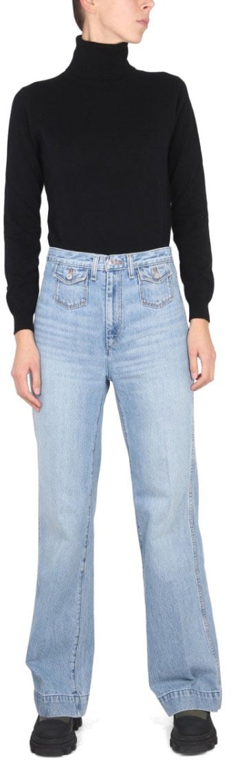 Ballantyne Fitted Long-Sleeve Turtleneck With Cross-Neck Design Zwart