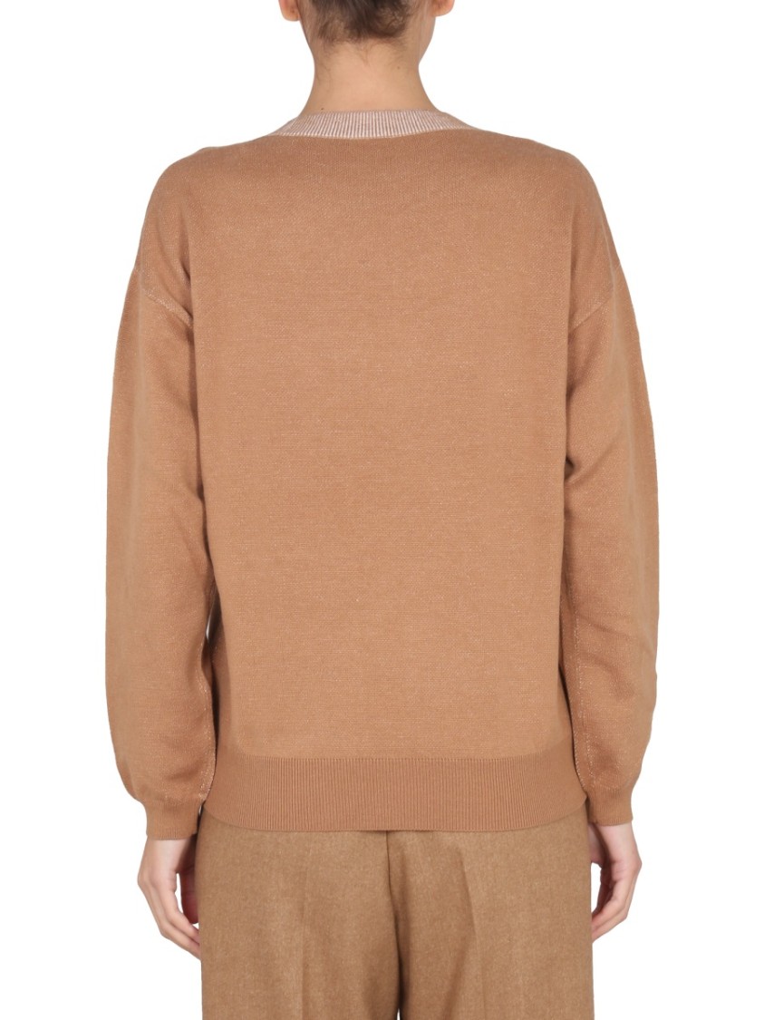 Ballantyne Cross-Neck Long-Sleeved Shirt With Embroidered Logo Neutraal